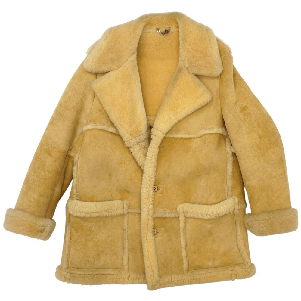 Vintage 90s TANFUR Marlboro Shearling Western Cowboy Jacket Mens XL